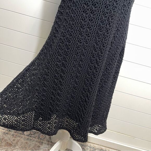 Meadow Rue by Anthropologie Black Sleeveless Crochet Dress Size 12 - Picture 5 of 16